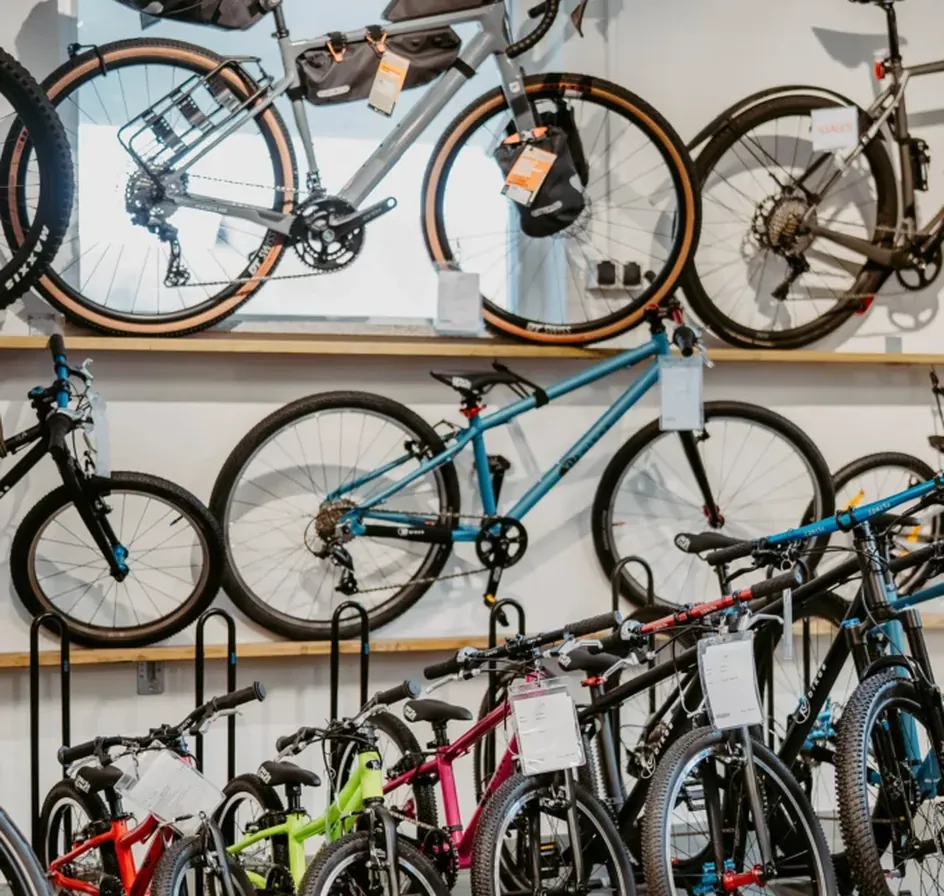 Kinderräder im Laden von Fahrrad Heilmann