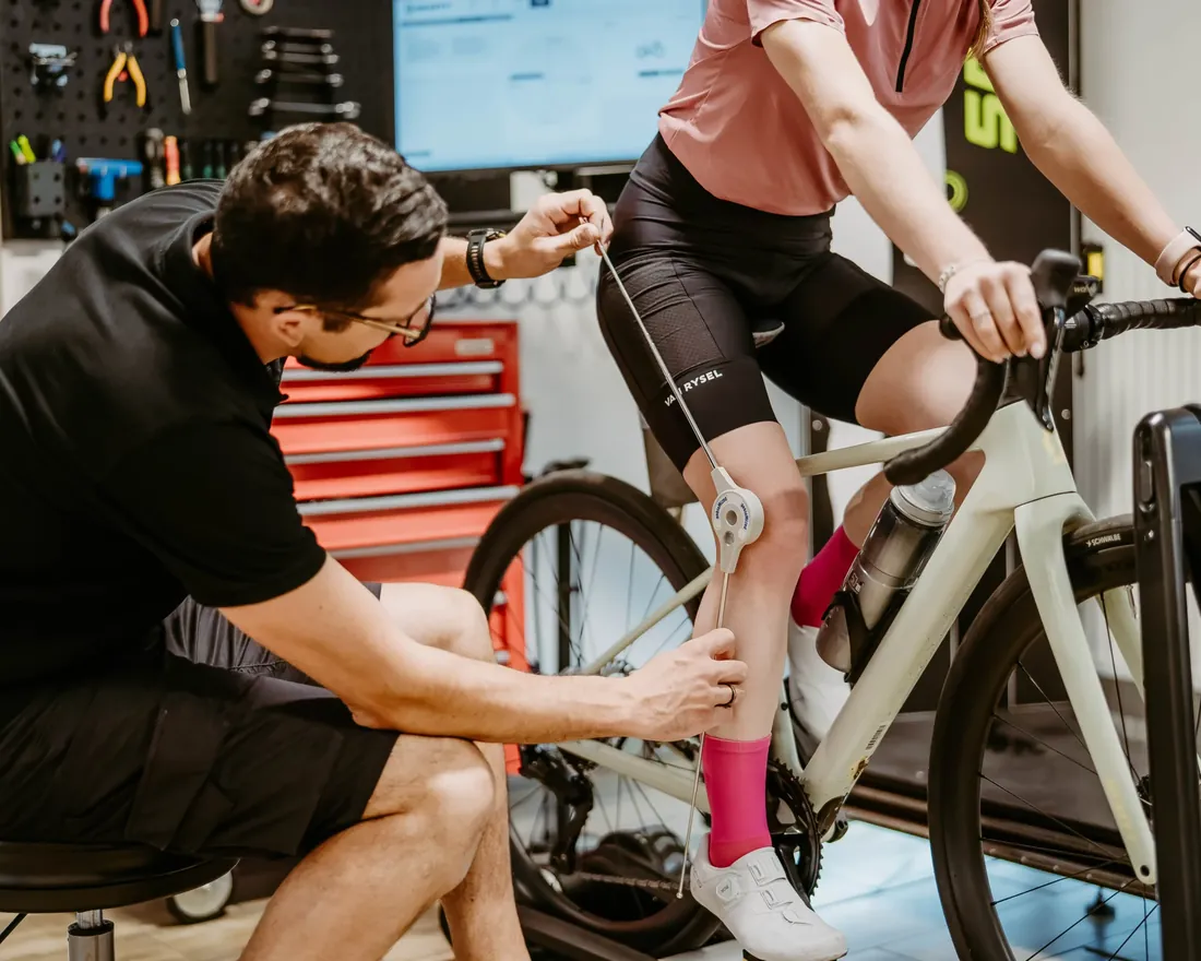 Bikefitting auf dem Rad im Laden