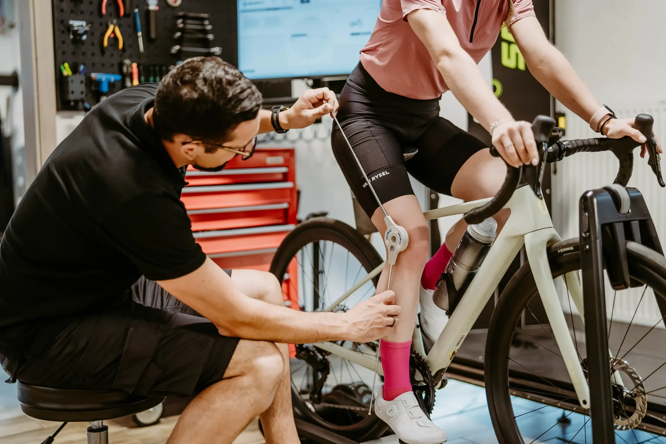 Bikefitting auf dem Rad im Laden